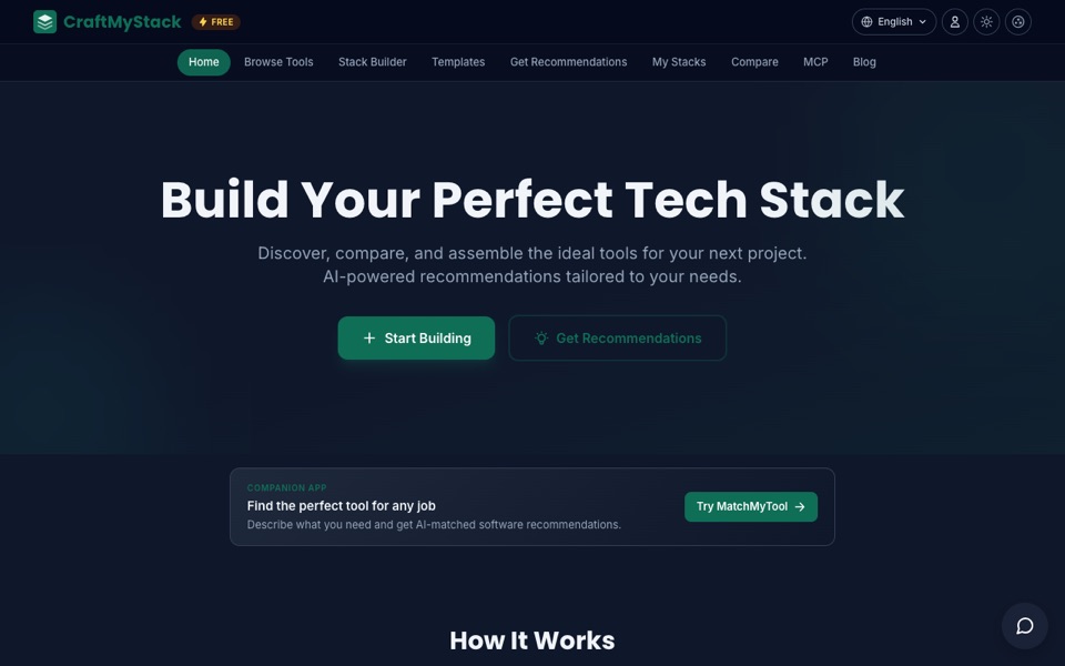 CraftMyStack — live product
