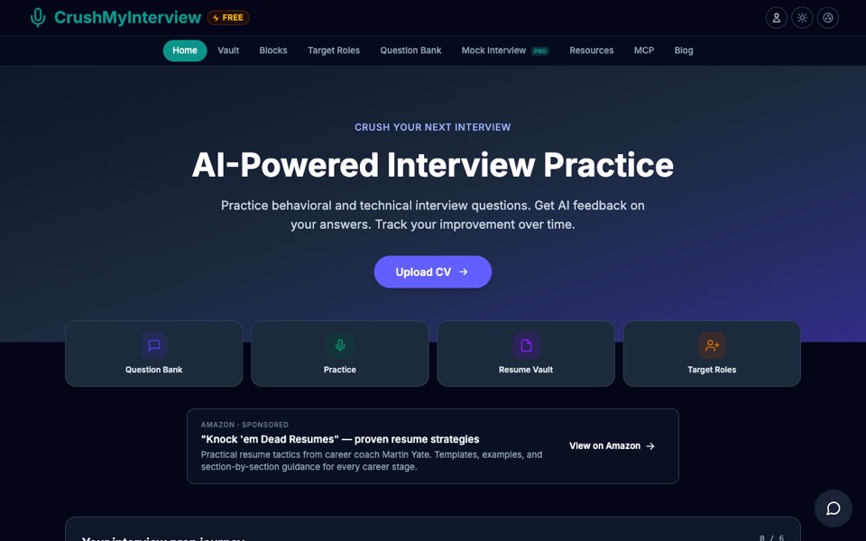 CrushMyInterview — live product