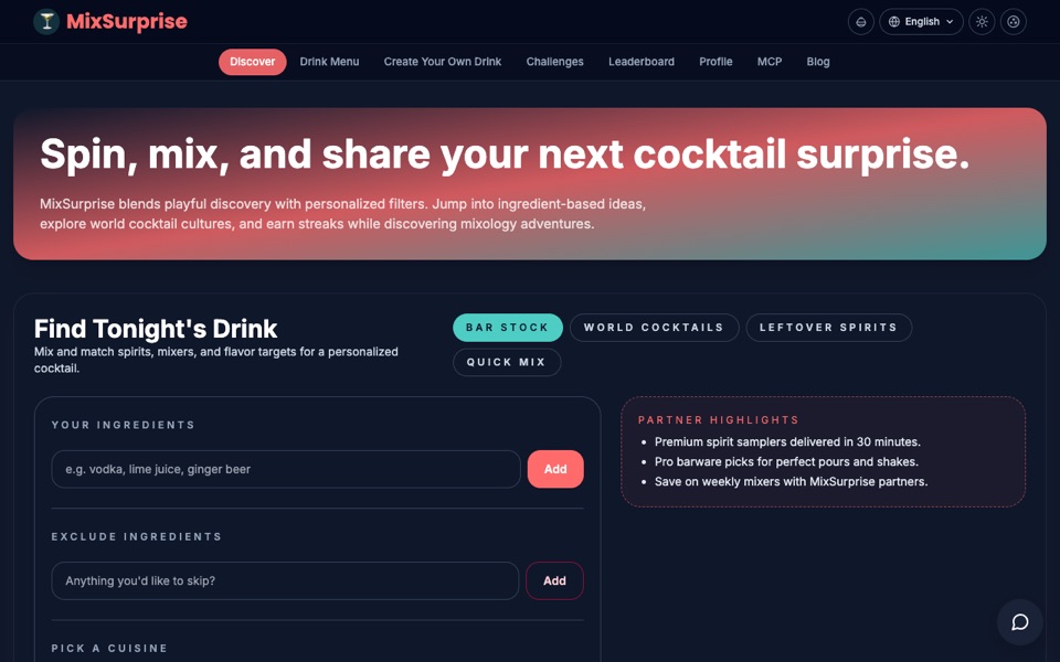 MixSurprise — live product